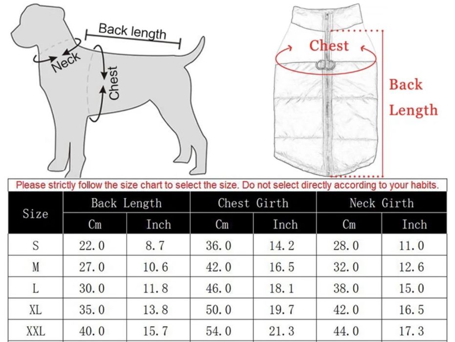Casaco impermeável cao