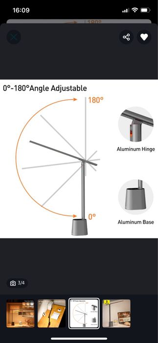 Настільна лампа Baseus LED Desk Lamp Grey | Cipa | HOBA