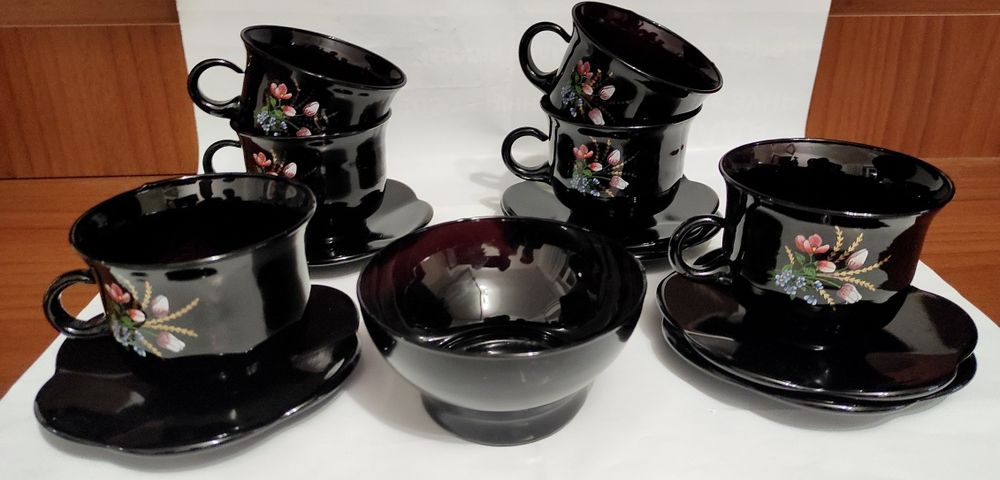 Сервіз червоне скло, і чорне термо скло