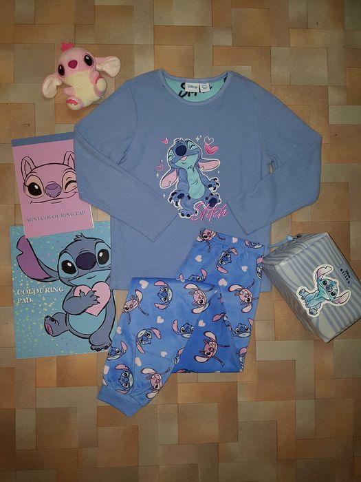 Теплая пижама флис-велюр, комплект Стич, Stitch Disney 7-9 лет