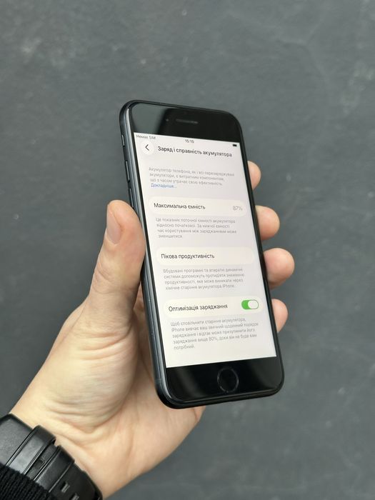 iPhone SE 3 2022 64 gb midnigh акб 87% neverlock телефон айфон синій