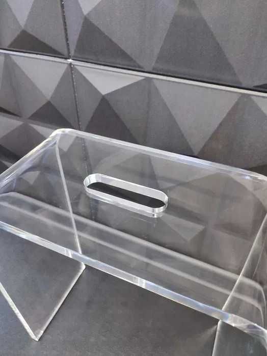 Taboret Classic Mini z rączką / Stołek przeźroczysty Akryl Plexi