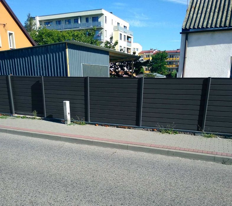 Ogrodzenia kompozytowe deski o dł. 1,8 m brąz i antracyt 1 mb