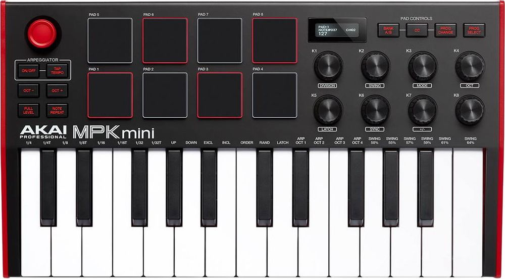 MIDI-клавіатура Akai MPK Mini MK3 — компактна, для музикантів (3089)