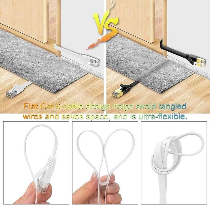 Ethernet Cat 6 UTP плоский высокоскоростной сетевой кабель 0.5м