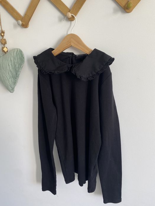 Bluzka name it 146/152 czarna kołnierzyk gładka