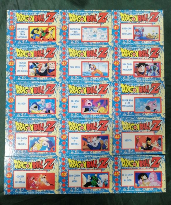 Cartas dbz Dragon Ball Z  2 série estado rigorosamente novo  cada 0,75