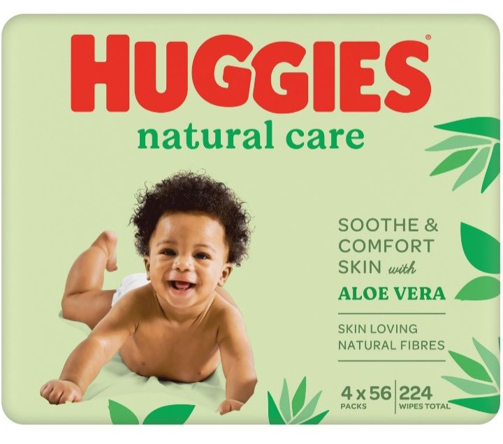 Серветки вологі дитячі Huggies Natural Care Quad 56х4 шт