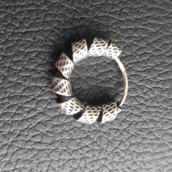 Kolczyk srebrny oksydowany prawdziwe srebro