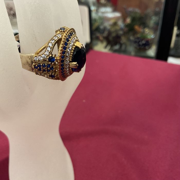 Anel em prata com banho de ouros medi,23 mm