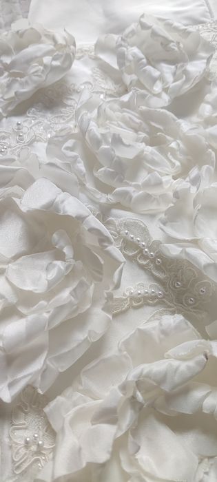 Suknia ślubna mini, ecru, rozm 34-36