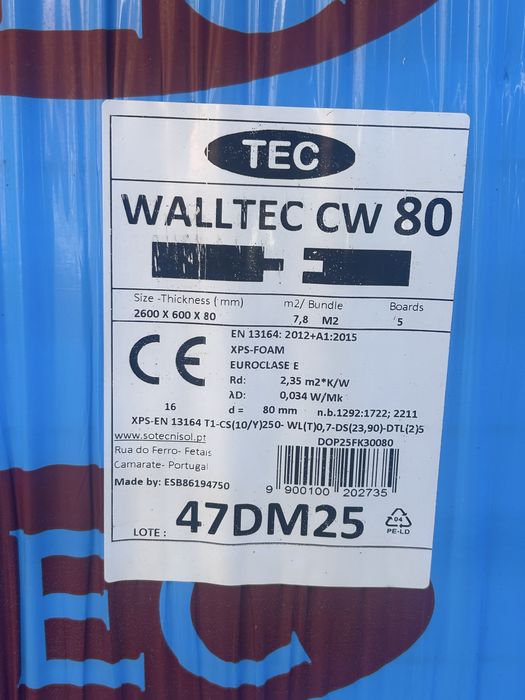 Placas XPS Tec 80mm. 12.5m2 (7 placas)