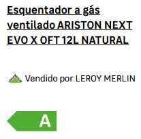 Esquentador a gás ventilado Ariston next evo x oft 12 litros natural