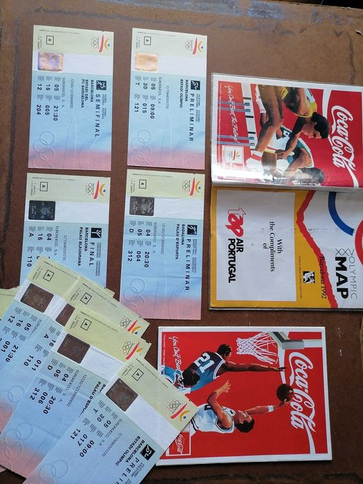 Raros Bilhetes JOGOS OLÍMPICOS  BARCELONA 92  Futebol, Atletismo