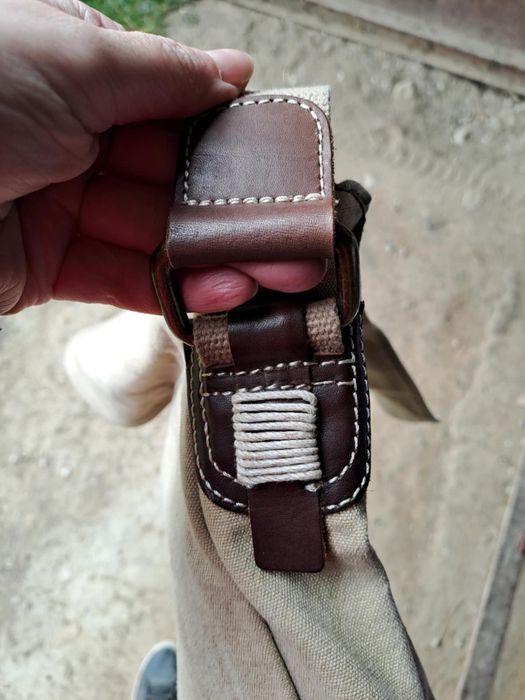 Torba z bawełny i skóry bydlęcej