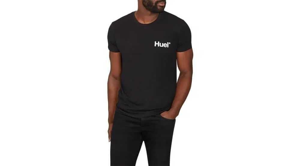 T-shirt Huel Koszulka Męska XXL Czarna Bawełna - Przyjemny Materiał