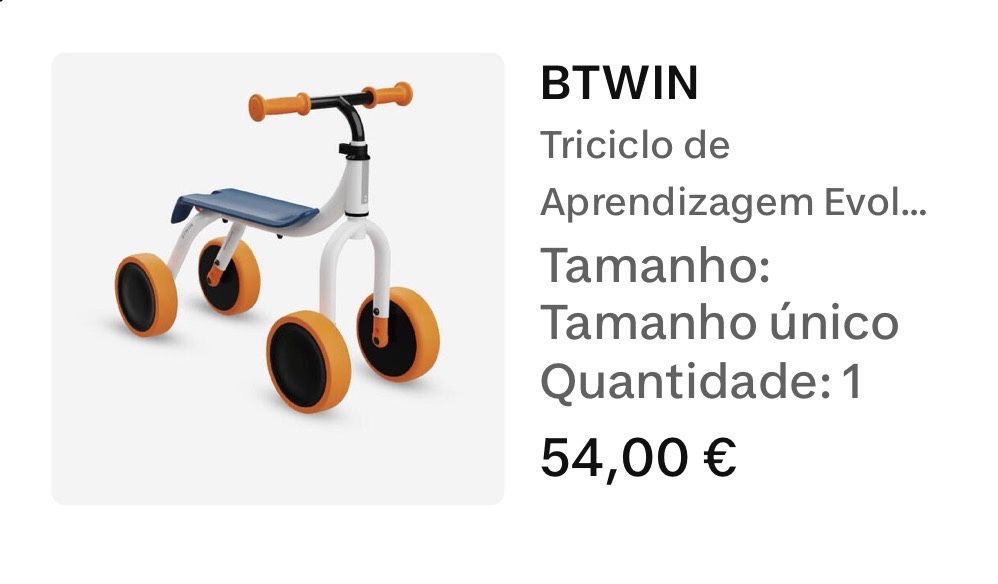 Triciclo de aprendizagem evolutivo 2 em1 1-3 anos,