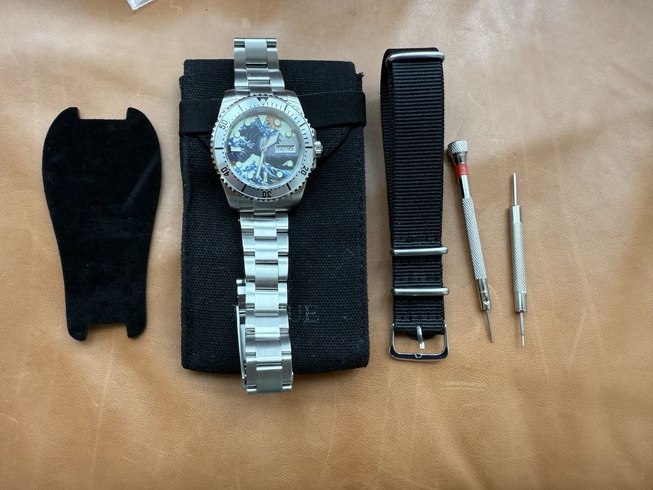 Годинник Seiko Mod новий, хвиля Канаґаві на циферблаті