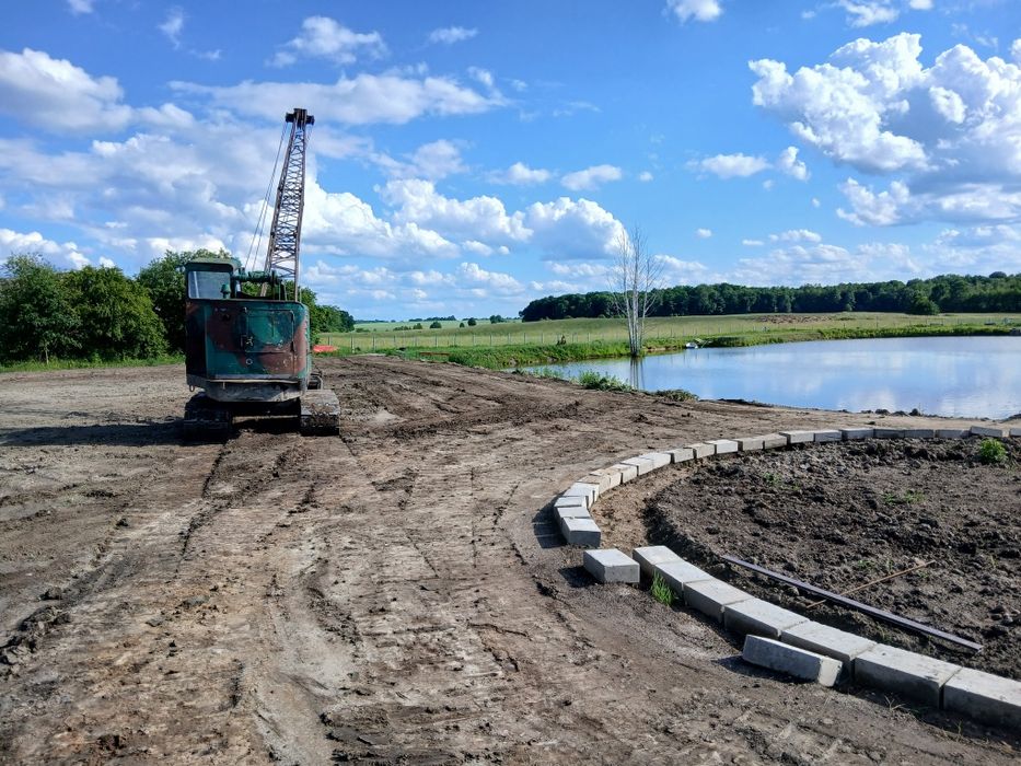 Kopanie, pogłębianie stawów, usługi koparką linową KM-251