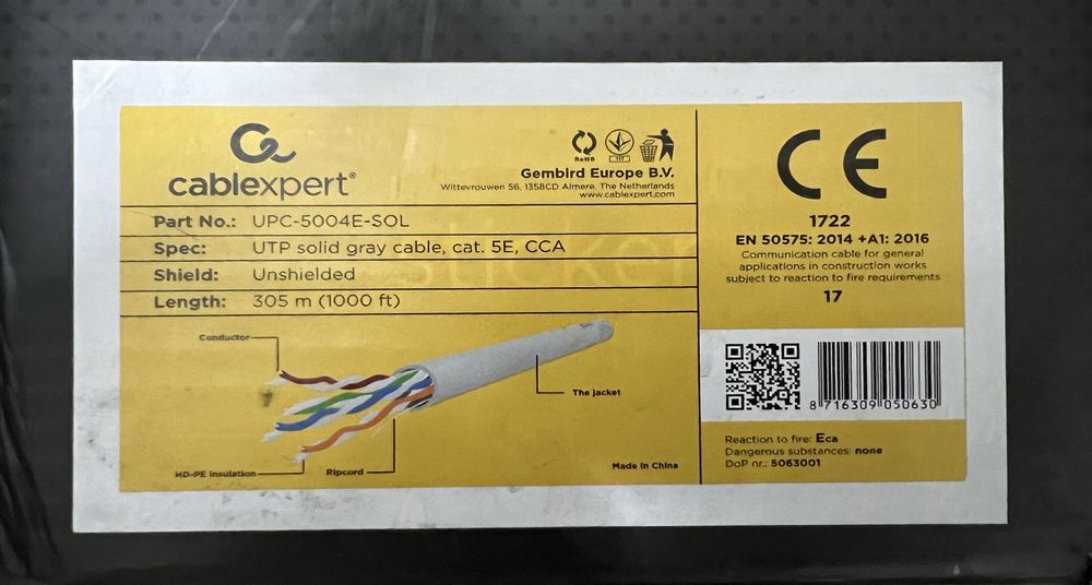5 camaras Reolink RLC510A+300mEthernet Cat5E+PortSwitch Poe 8 portas