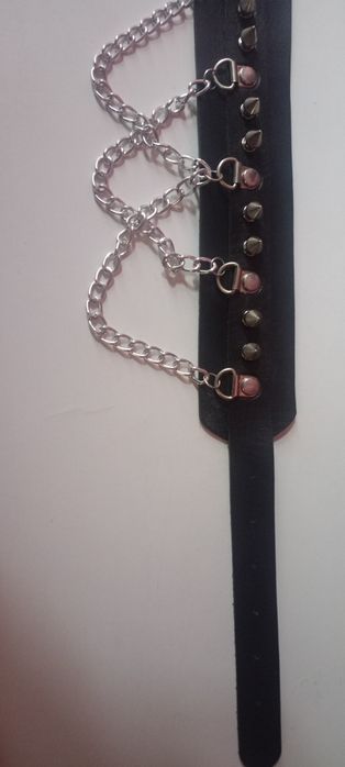 Czarna obroża / choker z łańcuszkami – styl gothic/punk