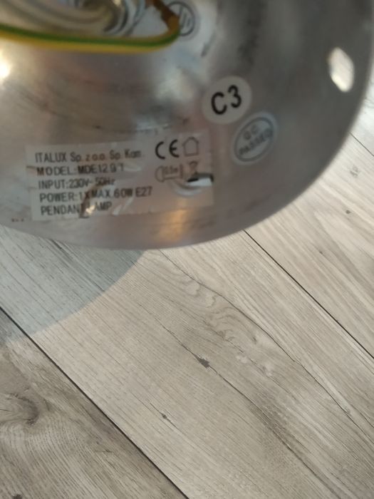 Lampa sufitowa srebrna