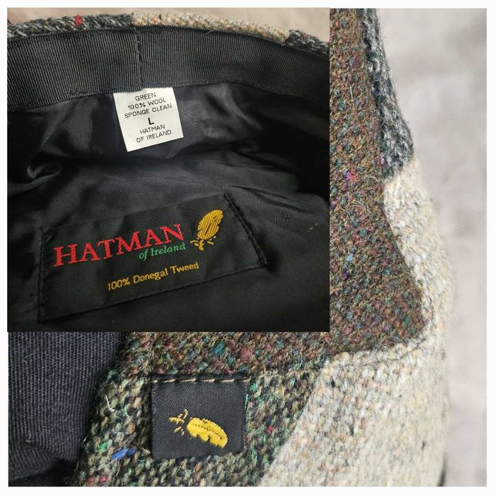 Hatman of Ireland Зелені відтінки Donegal Tweed Patch Капка Ірландії