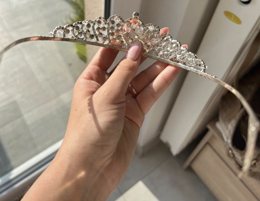 Diadem ślubny srebrny