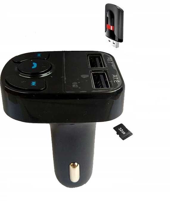 Transmiter samochodowy ładowarka 2xusb Bluetooth do samochodu
