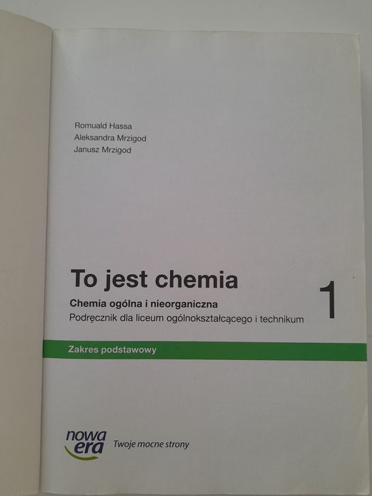 Książka do chemii klasa 1 technikum