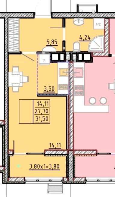 Топ цена! Продам студию в ЖК Модерн! 6 станция Фонтана!