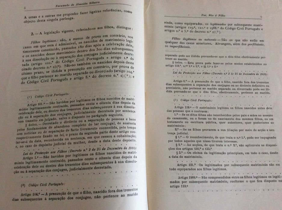 Excelente preço- Livro 2.  Livro Raro 1948 - Pai, Mãe e Filho - F. Almeida Ribeiro (Com Dedicatória)