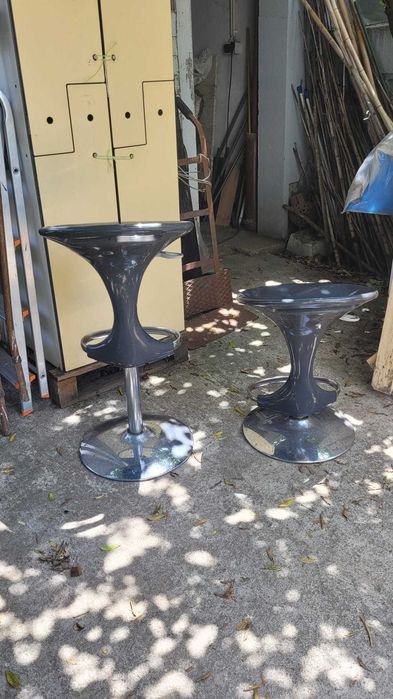2 Bancos Elevatórios Tipo Bar Metal Plástico