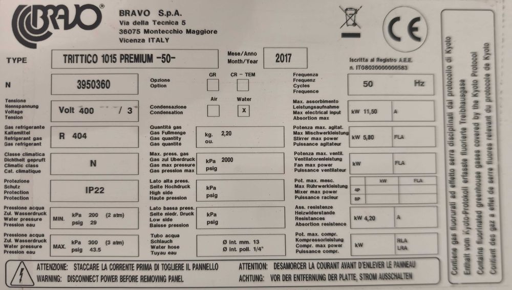Maszyna do lodów Bravo Trittico 1015