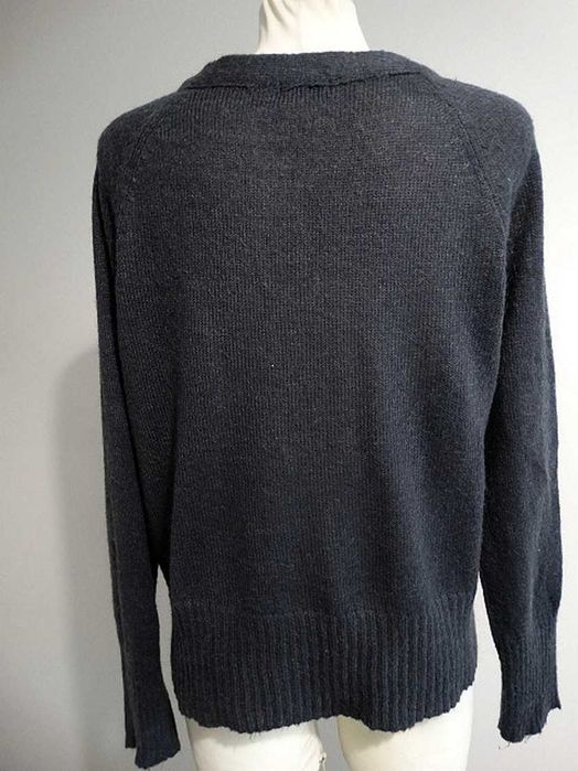 Sweter Kardigan Moherowy Wełniany Szary Ciepły Ellos 42/44