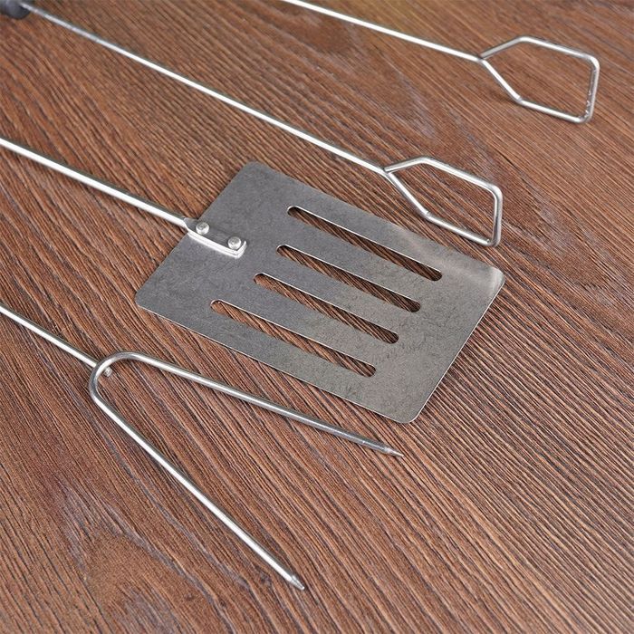 Zestaw Narzędzi Do Grilla 3 Elementy Łopatka Szczypce Widelec BBQ Stal Nierdzewna Profesjonalny Gardiva