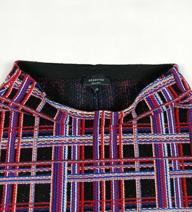 Krótka spódnica ołówkowa mini w kratę Reserved rozmiar 40/L