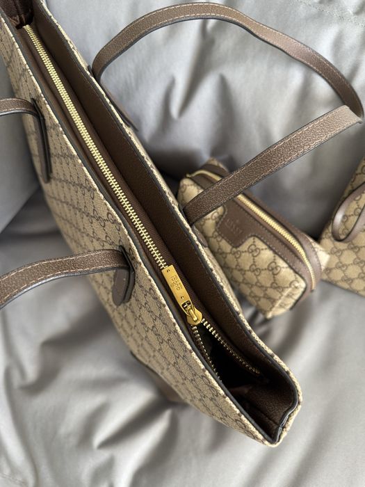 Сумка шопер тоут Gucci комплект косметичка гаманець клатч гуччи GG