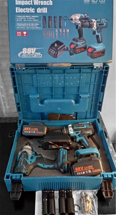 Berbequim aparafusadora e maquina de impacto kit 2 maquinas