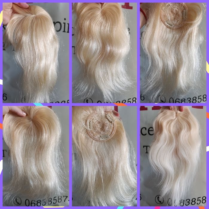 Натуральні 100% волосся накладки на макушку на заколках