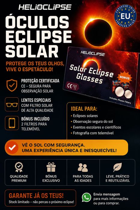 Óculos eclipse Solar (2 óculos)