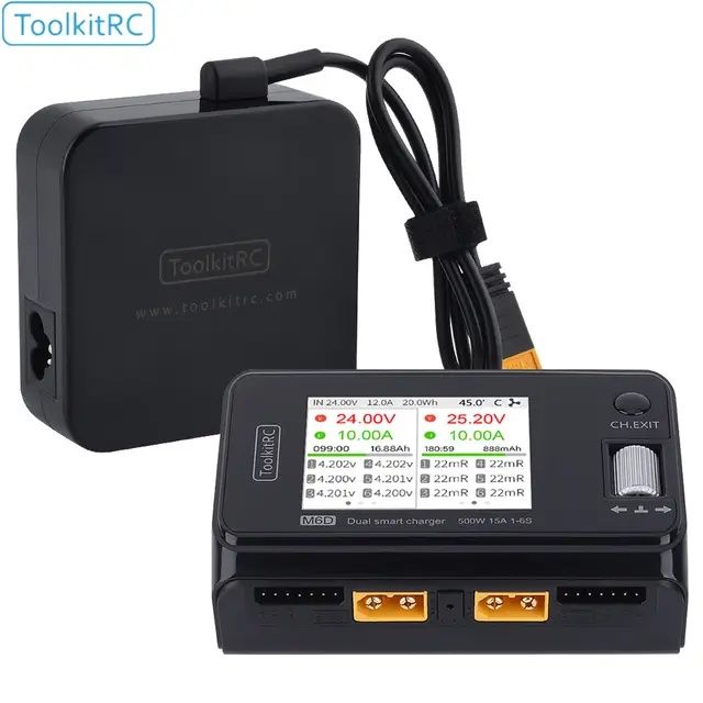 Зарядний ToolkitRC M6D 500W 2 канали + блок живлення FPV