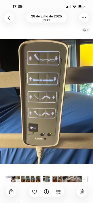 Cama articulada eletrica elevatória com 1,20m de largura