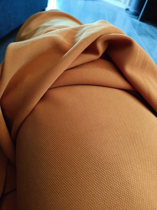 36 Tkanina materiał dzianina lacosta musztardowa 15 m