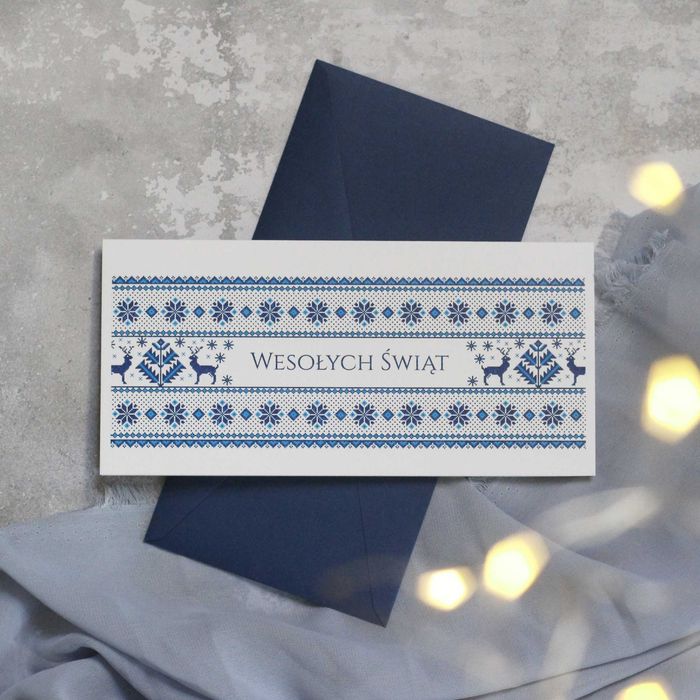 Kartka bożonarodzeniowa - zimowy wzór