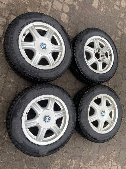 koła alufelgi bmw z3 e36 e46 15'' opony zima bdb komplet 1181483