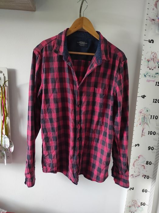 Męska koszula Pull&Bear, rozm XL/42, koszula w kratę, stan idealny