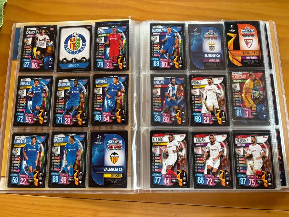 Topps Match Attax UEFA Champions League 2019/20 – Grande Lote/ Coleção Completa Parcial + Álbum + Cartas Especiais