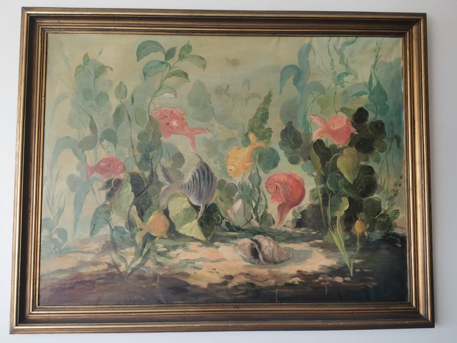 Vendo quadro vintage pintado a óleo grande 135x86