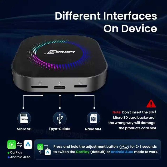 Адаптер CarlinKit S2F TBox 8gb / 128gb - Carplay/YouTube/Netflix